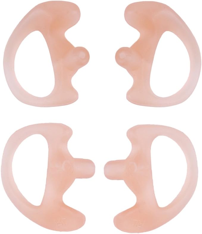 AIRSN Replacement Earmold for Motorola Kenwood Two-Way Radio Air Acoustic Coil Tube Audio Kits (Black, 2 Pair-Medium)