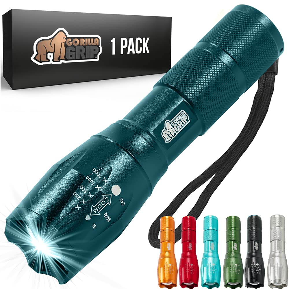 Gorilla Grip Powerful LED 750 FT Water Resistant 5 Adjustable Mode Tactical Flashlight