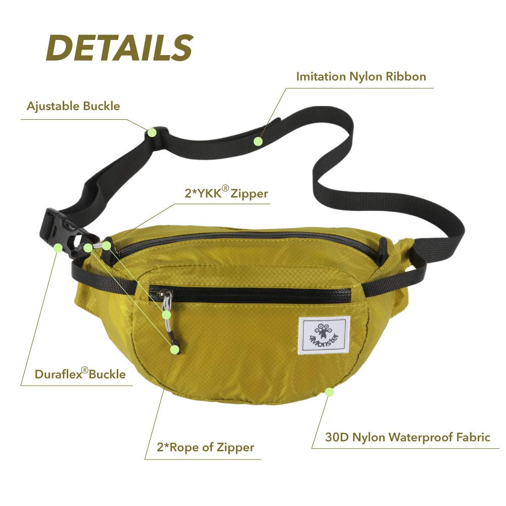 4Monster Portable Water Resistant Hiking Waist Fanny Pack Bag