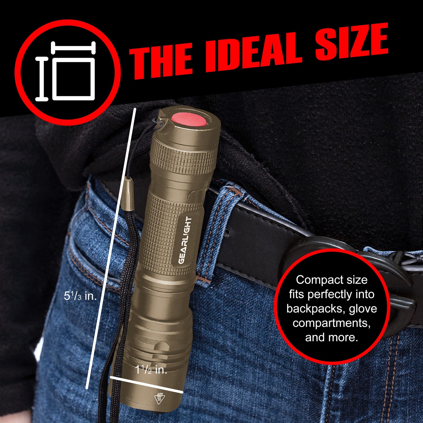 GearLight TAC LED Flashlight 2 Pack