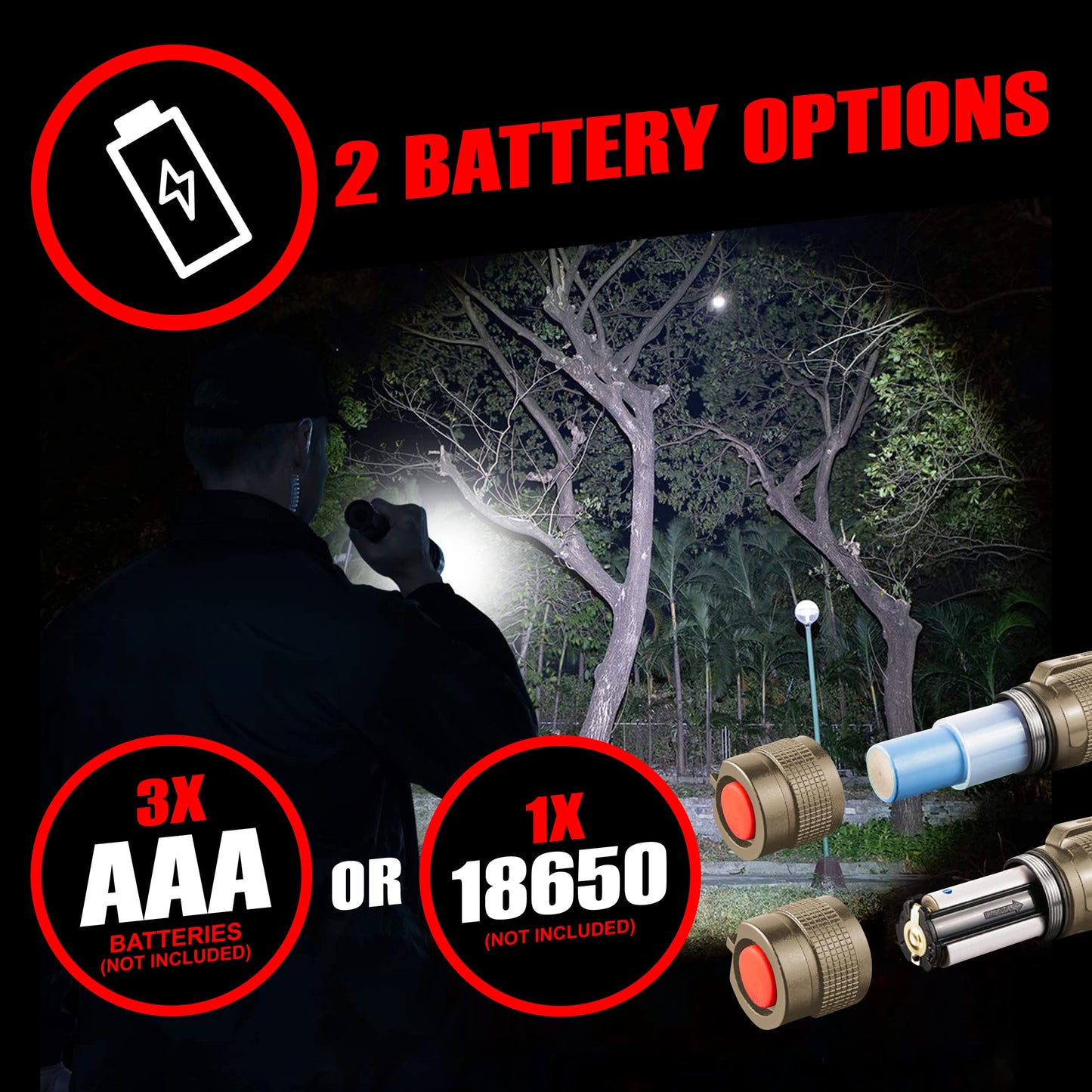 GearLight TAC LED Flashlight 2 Pack