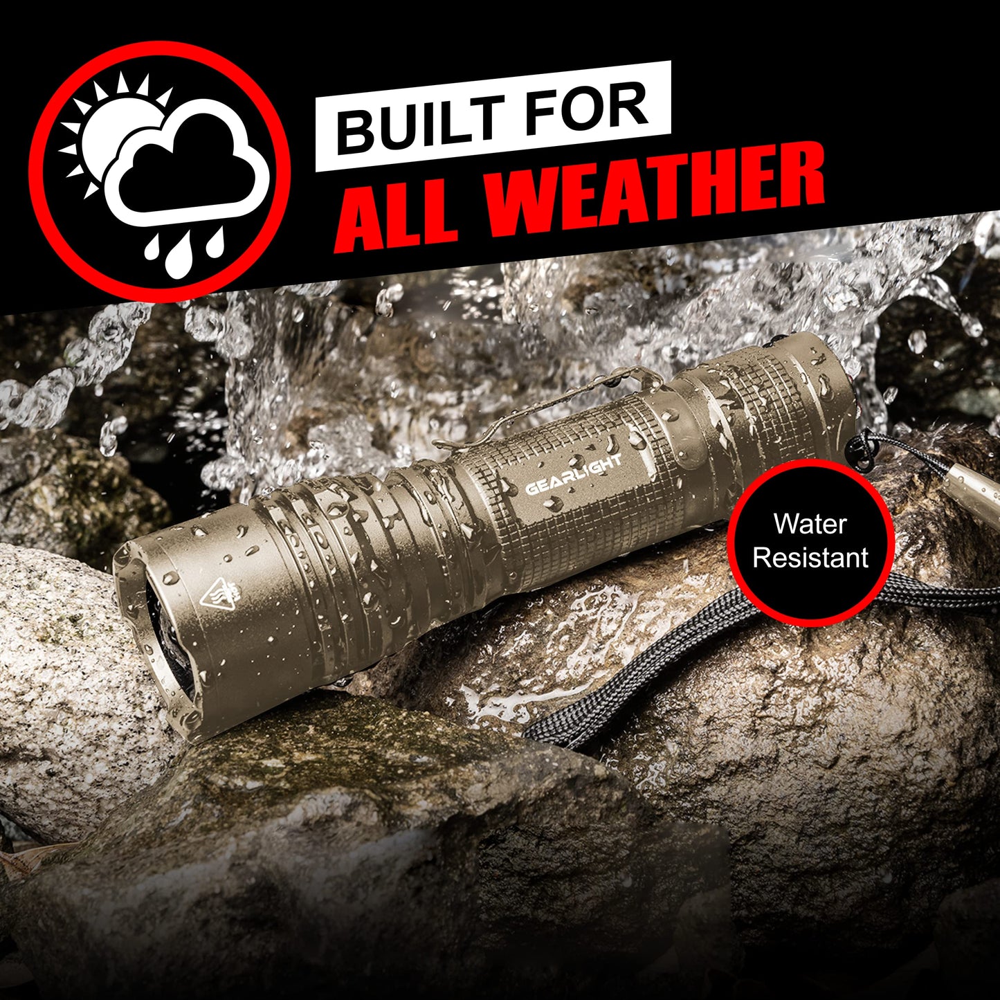 GearLight TAC LED Flashlight 2 Pack